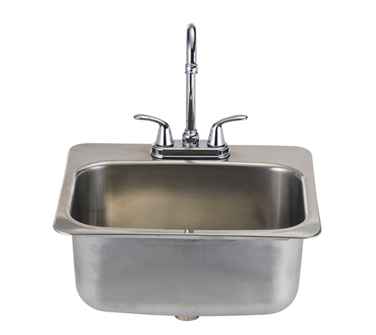Bull 19x17 Large Stainless Steel Sink With Faucet