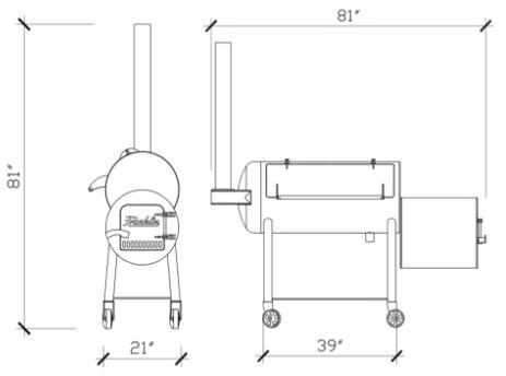 Franklin 80" BBQ Pit With Double Walled Firebox