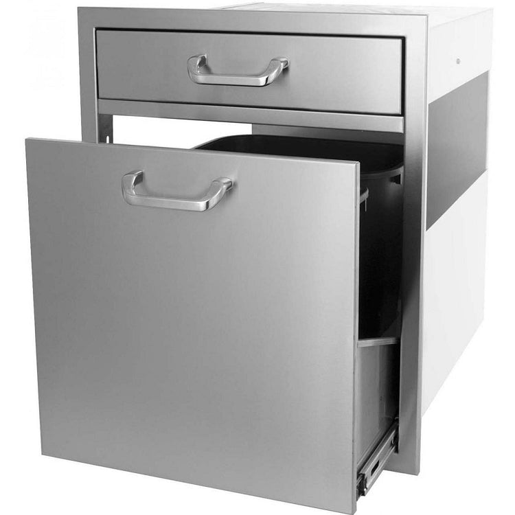 BBQ Island 260 Series - 21-4 Single Drawer & Roll-Out Trash/Recycling Bin Combo