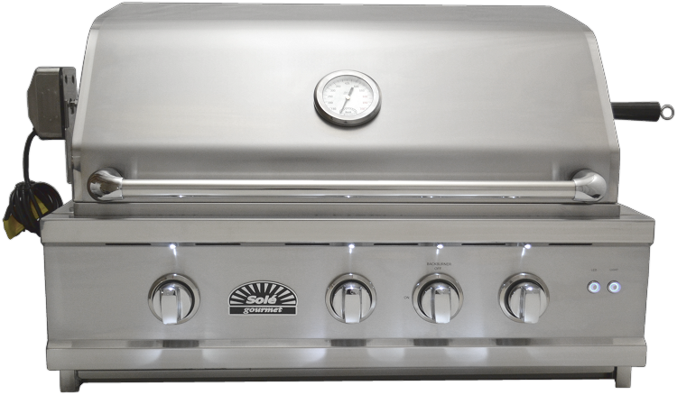 Sole 30 Inch Luxury Natural Gas Grill with Lights and Rotisserie