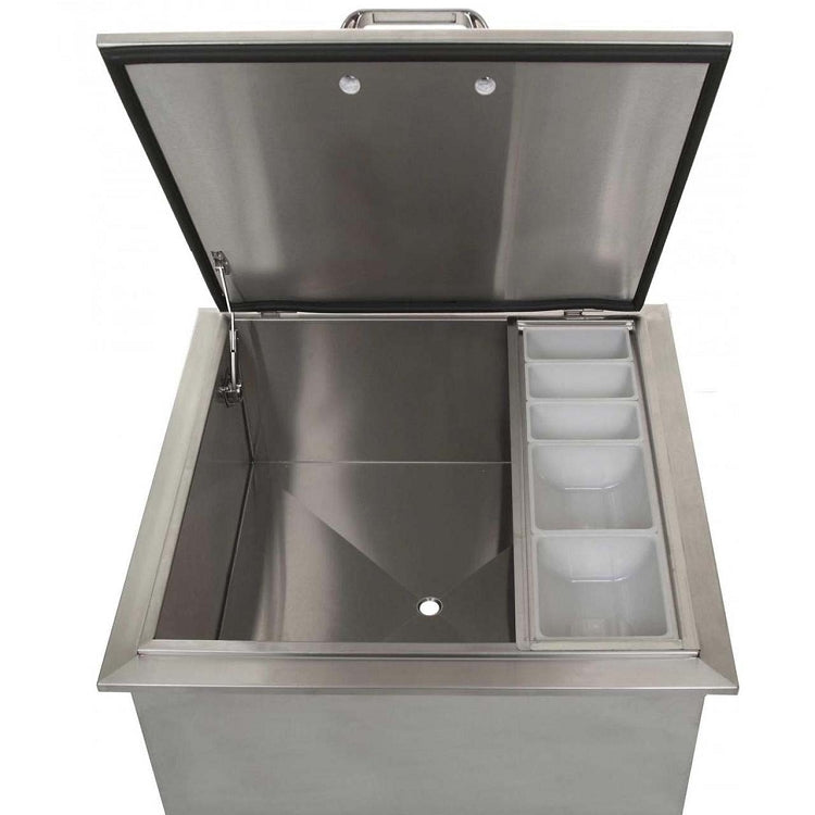 BBQ Island 260 Series - 25 Inch Drop-In Ice Bin Cooler With Condiment Tray