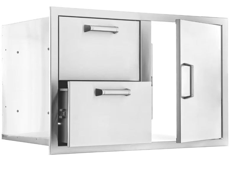 BBQ Island 260 H-Series - 32 Inch Single Door 2 Drawer Combo (REVERSIBLE)