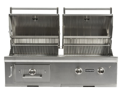 Coyote 50 Inch Hybrid Charcoal and Natural Gas Grill