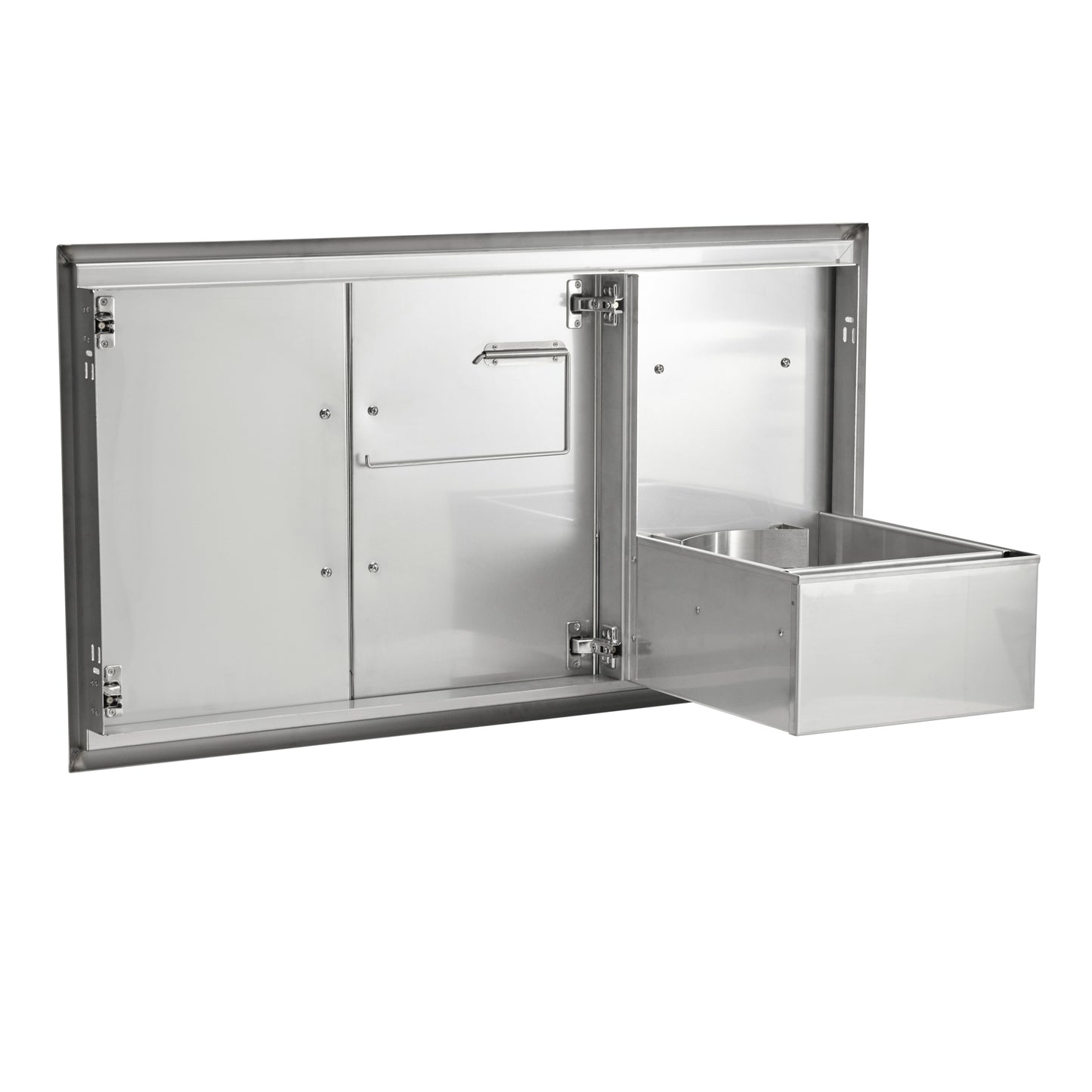 Coyote 45 Inch Trash Drawer and Double Access Doors Combo
