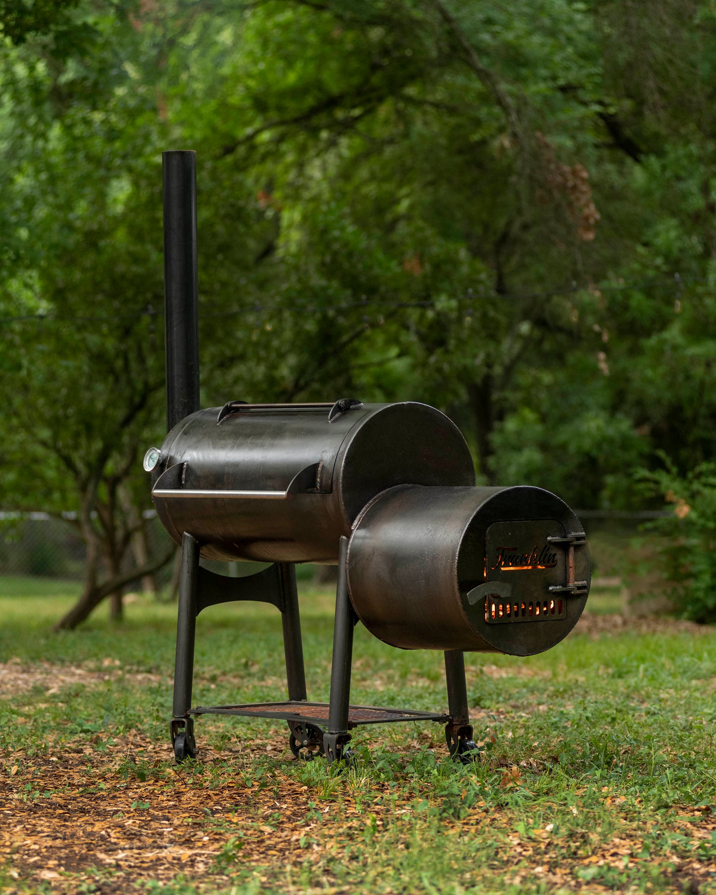 Franklin 80" BBQ Pit With Double Walled Firebox