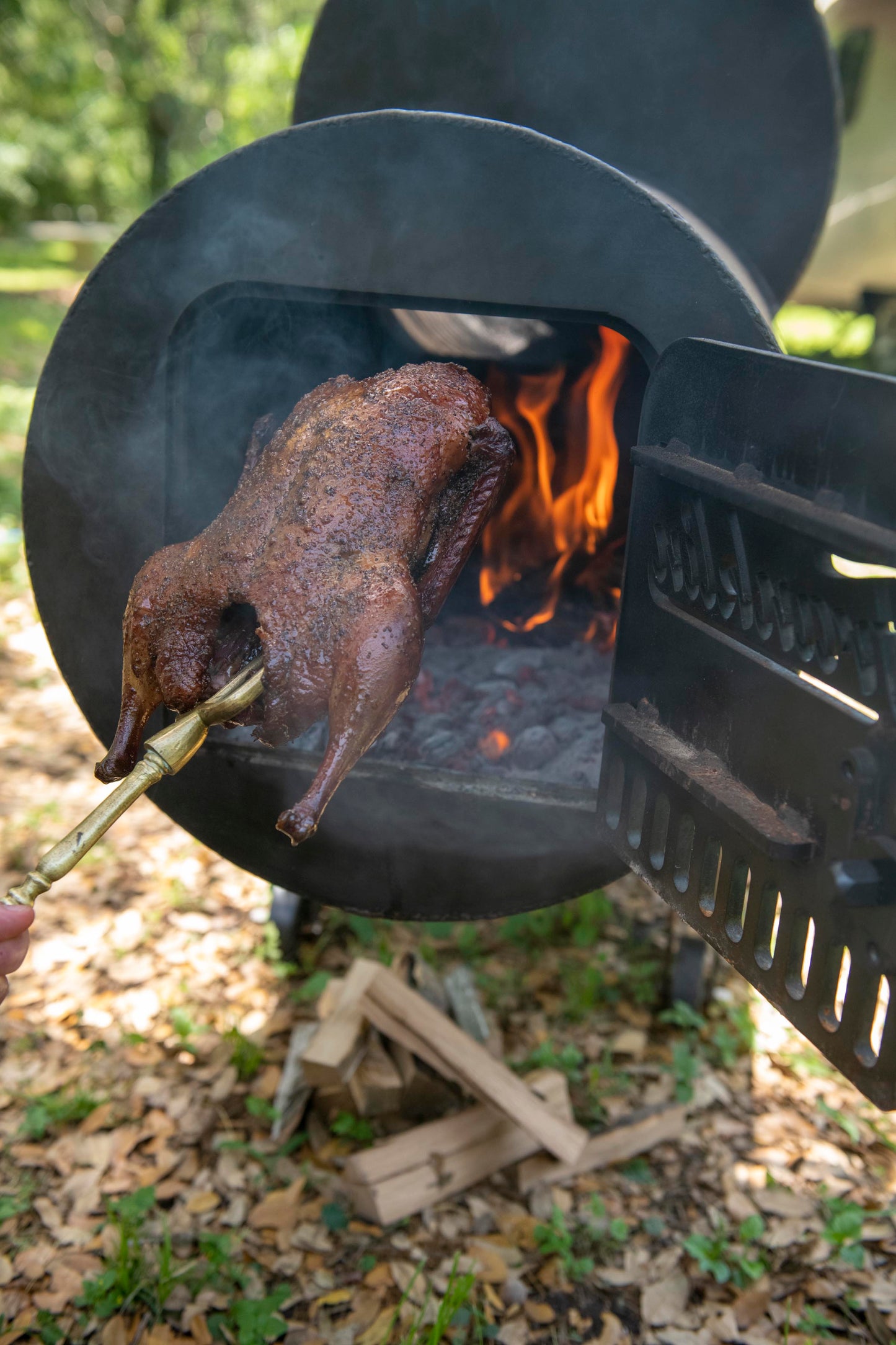 Franklin 80" BBQ Pit With Double Walled Firebox