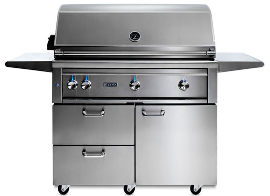 Lynx 42 Inch Professional Propane Gas Grill w/ Trident Burner and Rotisserie on Cart