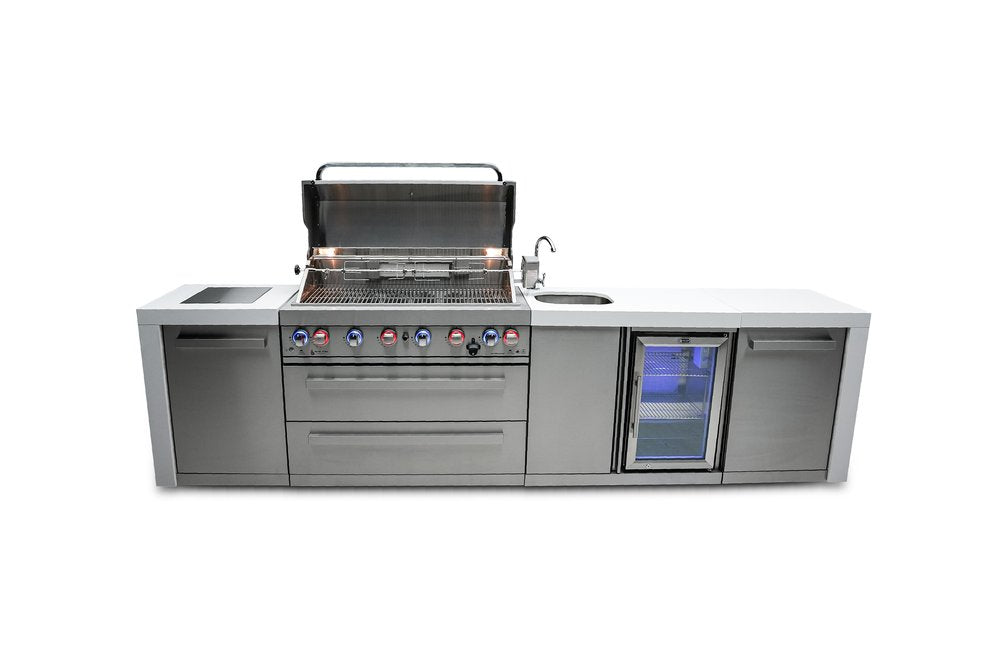 Mont Alpi 6-Burner Deluxe Island With Beverage Center