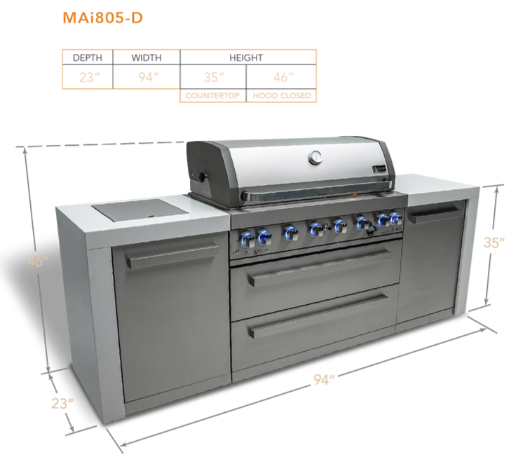 Mont Alpi 6 Burner Deluxe Island - MAi805-D