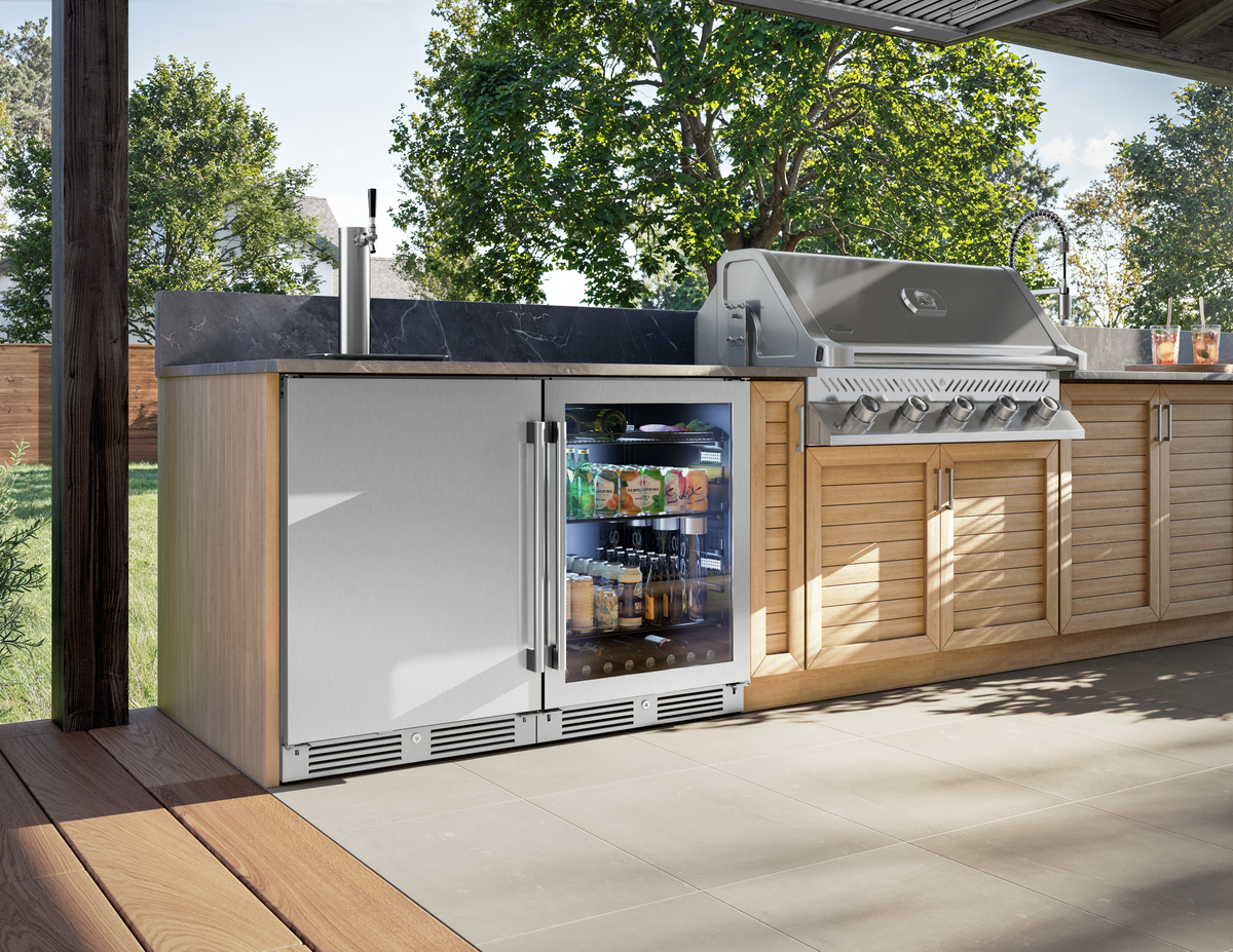 Zephyr Presrv 24 Inch Outdoor/Indoor Single Zone Beverage Cooler With Glass Door