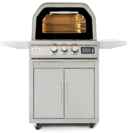 Blaze 26-Inch Outdoor Pizza Oven With Rotisserie On Cart - Natural Gas