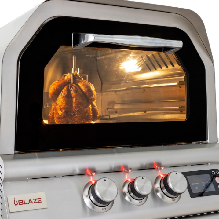 Blaze 26-Inch Built In Gas Outdoor Pizza Oven With Rotisserie - Natural Gas