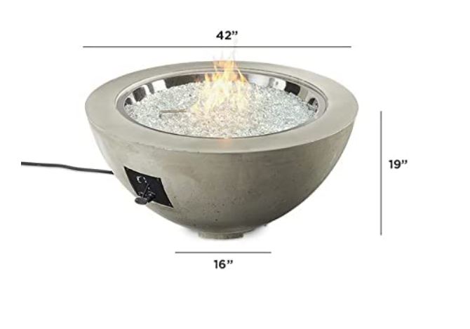 Outdoor Greatroom Natural Grey Cove 42" Round Gas Fire Pit Bowl