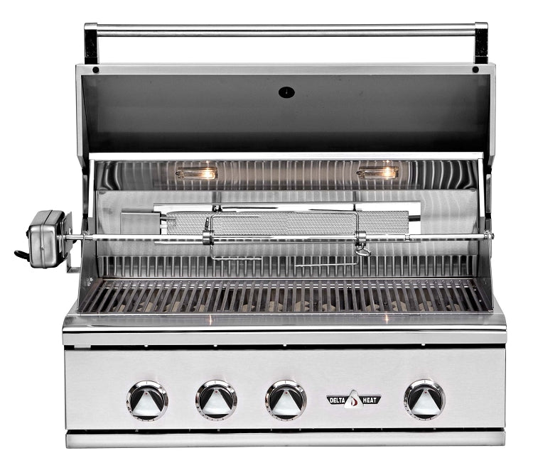 Front View open shown w/ rotisserie and lights