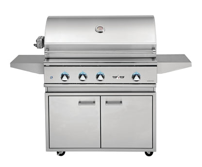 Delta Heat 38 Inch Propane Grill on Cart with Interior Lights & Rotisserie