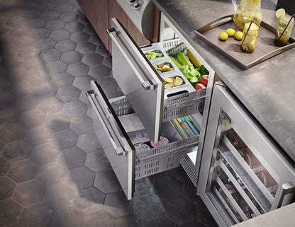 Perlick 24 Inch Signature Series Dual-Zone Refrigerator/Freezer Drawers