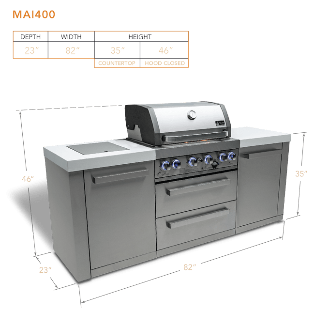 Mont Alpi 4 Burner Island - MAi400 - Natural Gas
