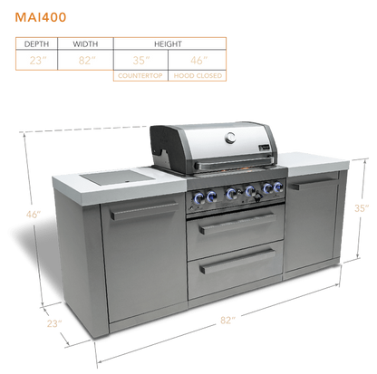 Mont Alpi 4 Burner Island - MAi400 - Natural Gas