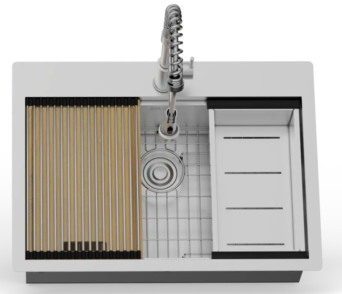 Bull 30 Inch Premium Stainless Steel Dual Mount Sink With Accessories