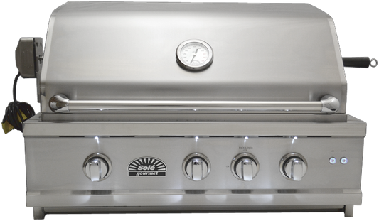 Sole 30 Inch Luxury Natural Gas Grill with Lights and Rotisserie