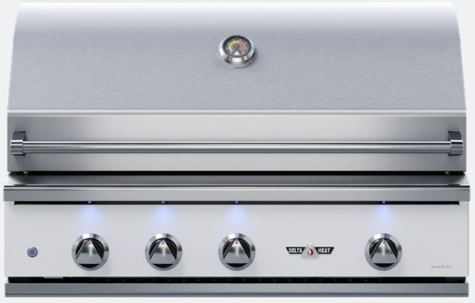 Delta Heat 38 Inch White Natural Gas Grill with Rotisserie