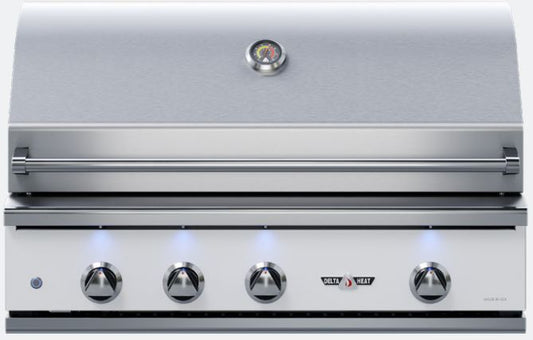 Delta Heat 38 Inch White Natural Gas Grill with Rotisserie