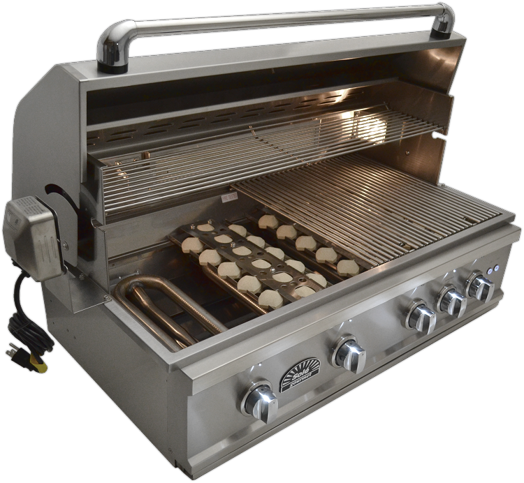 Sole 38 Inch TR Natural Gas Grill with Lights and Rotisserie