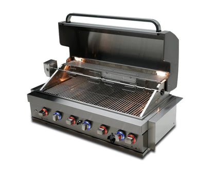 Mont Alpi 6 Burner Deluxe Island with Fridge Cabinet and XL Storage - Natural Gas