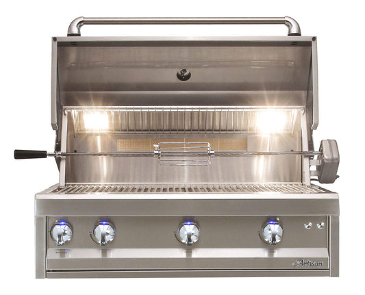 Artisan 36 Inch Professional Series Natural Gas Grill with Lights and Rotisserie