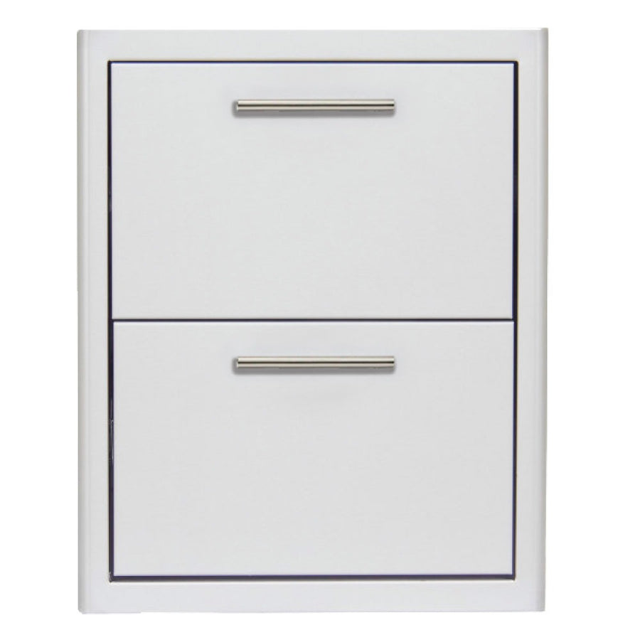 Blaze 16-inch double access drawer with durable stainless steel construction, designed for convenient outdoor kitchen storage and organization