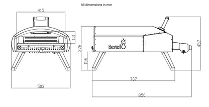 Bertello SimulFIRE 16 Inch Rotating Pizza Oven