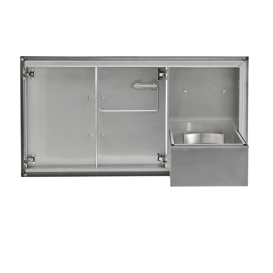 Coyote 45 Inch Trash Drawer and Double Access Doors Combo