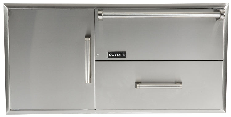 Coyote Warming Drawer plus Single Pullout Drawer Combo