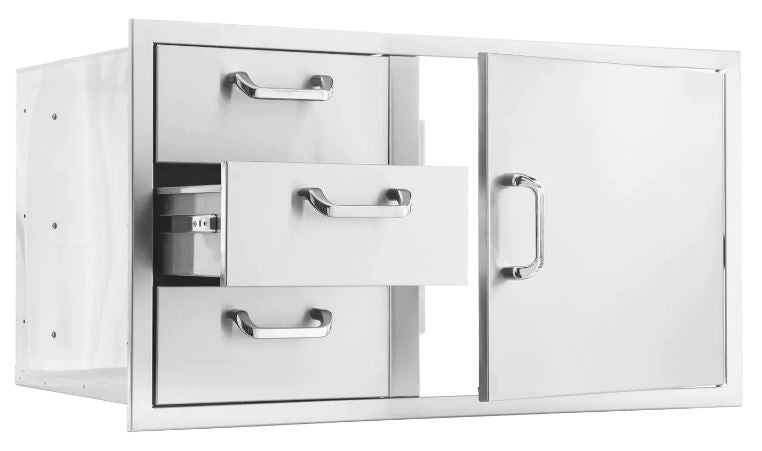 BBQ Island 260 Series - 39 Inch Single Door 3 Drawer Combo