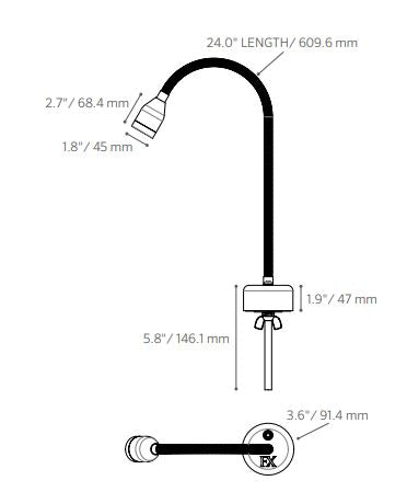 FX Luminaire BBQ Light Stainless Steel 2 Watt (For 120V requires transformer)