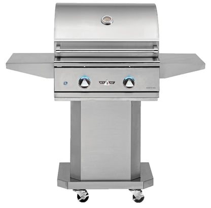 Delta Heat 26 Inch Natural Gas Grill on Cart with Interior Lights
