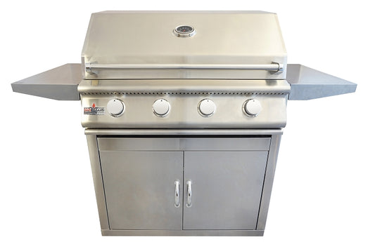 BBQ Island 32 Inch 4 Burner Natural Gas Grill on Cart