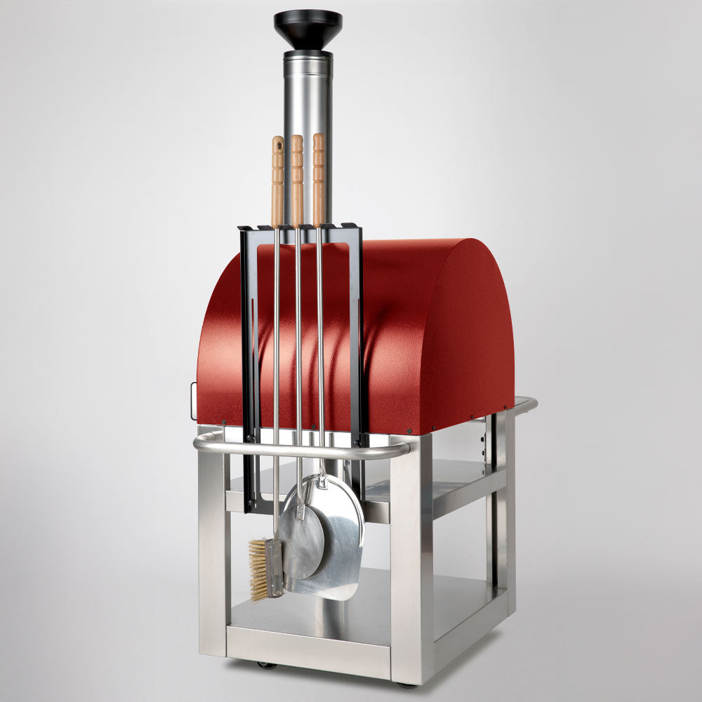 Forno Venetzia Pronto 500 Pizza Oven with Cart - Wood Burning - Red