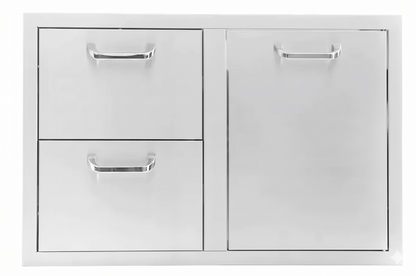 BBQ Island 260 Series - 32 Inch 2 Drawer and Trash/Propane Rollout on Right Combo