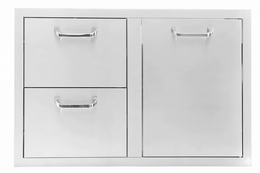 BBQ Island 260 Series - 32 Inch 2 Drawer and Trash/Propane Rollout on Right Combo