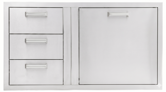 BBQ Island 260 H-Series - 39 Inch 3 Drawer and Trash/Propane Rollout on Right Combo