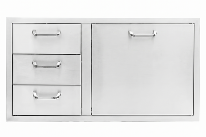 BBQ Island 260 Series - 39 Inch 3 Drawer and Trash/Propane Rollout on Right Combo