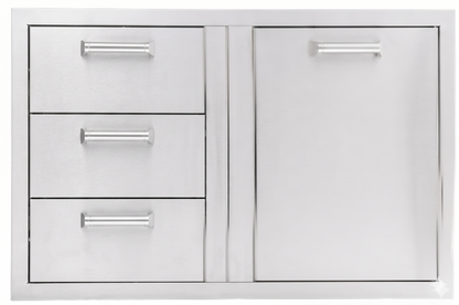 BBQ Island 260 Series - 39 Inch 3 Drawer and Trash/Propane Rollout on Right Combo