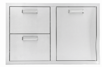 BBQ Island 260 H-Series - 32 Inch 2 Drawer and Trash/Propane Rollout on Right Combo