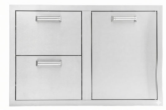 BBQ Island 260 H-Series - 32 Inch 2 Drawer and Trash/Propane Rollout on Right Combo