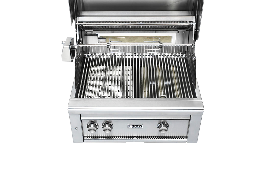 Lynx 30 Inch Professional Natural Gas Grill w/Trident Burner and Rotisserie on Cart
