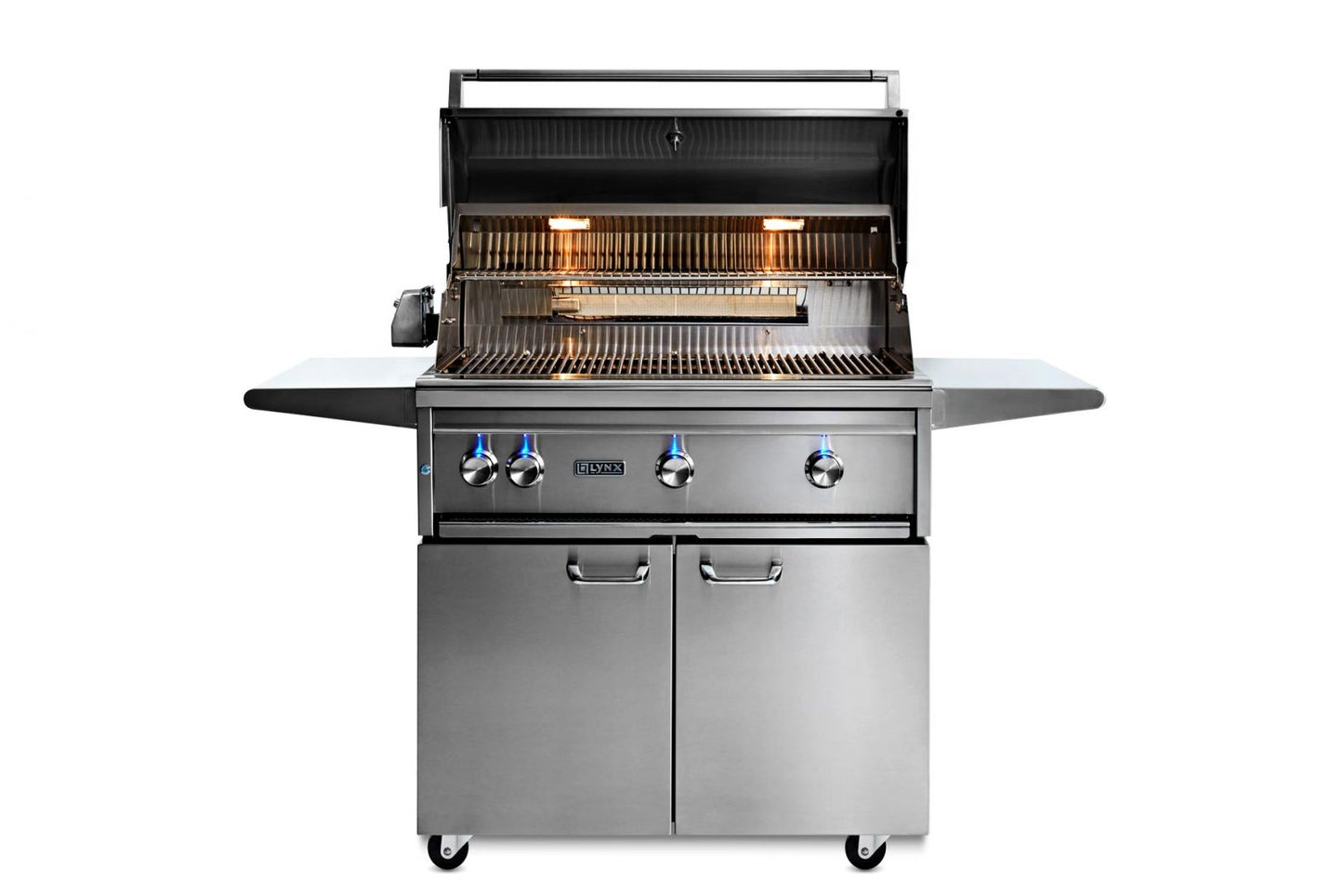 Lynx 36 Inch Professional Natural Gas Grill w/Trident Burner and Rotisserie on Cart