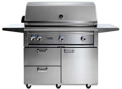 Lynx 42 Inch Professional All Trident Propane Gas Grill w/ Rotisserie on Cart