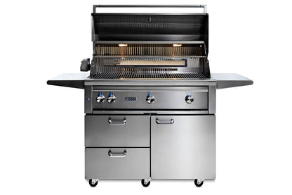 Lynx 42 Inch Professional Natural Gas Grill w/ Trident Burner and Rotisserie on Cart