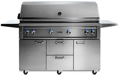Lynx 54 Inch Professional Natural Gas Grill w/ Trident and Rotisserie on Cart